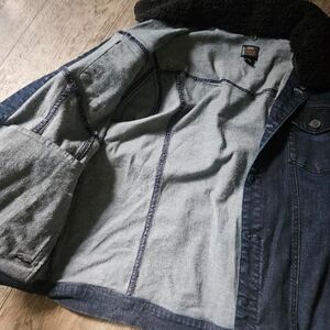 Volcom Dark Blue Denim Jacket with Black Collar